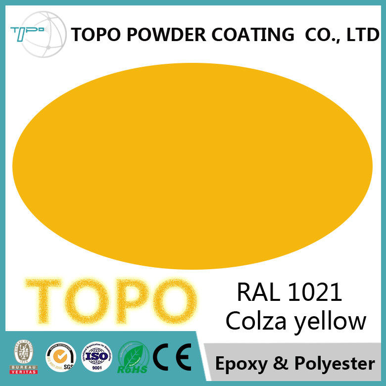 RAL 1021 Colza Yellow Pure Epoxy Powder Coating ประสิทธิภาพของเครื่องจักรกลสูง
